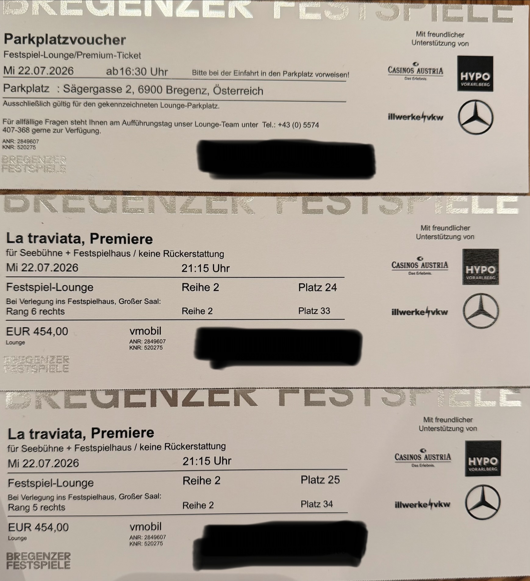 2× Festspiel-Lounge-Tickets La Traviata Premiere